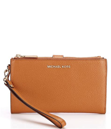 michael kors adele double zip wristlet - black|michael kors dblzp wristlet.